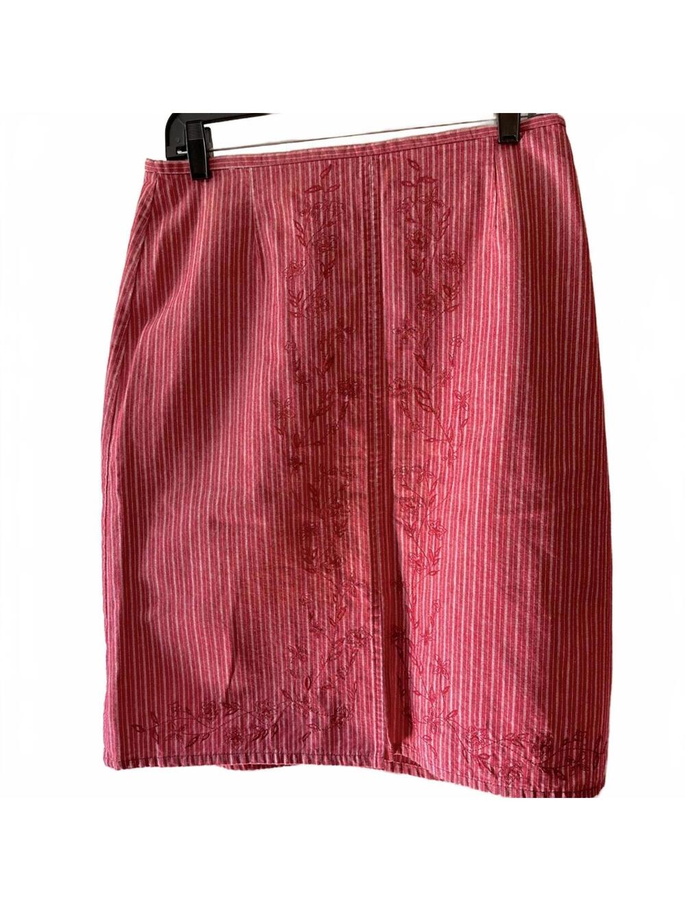 Evan-Picone Embroidered 100% cotton Skirt